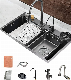 Nano Black Stainless Steel Kitchen Sink Rainfall Waterfall Faucet China Factory