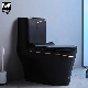  Black Gold Bathroom Ceramic Washdown One Piece Wc P-Trap/S-Trap Color Toilet