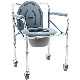  Folding Steel Medical Portable Transfer Chair Shower with Wheels for Elderly Commode Toilet Chair