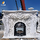 Rococo Baroque Style Hand Made Carved French Inspired Marble Fireplace Mantel