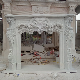 Hand Carved Marble Fireplace Mantel Surround with Luxury Patterns for Home Decoration