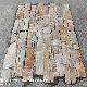 Natural Split Yellow Wooden Slate Wall Stone Cladding Ledge Stone for Sales