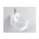 New Arrival Cupc CE Sink Counter Top White Modern Bathroom Vanity Sink Wash Ceramic Hand Round Washbasin Wih Wall Holder