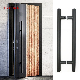 D Shape Round Bar Wooden Door Handles Aluminum Front Main Door Stainless Steel Black Pull Glass Door Handle