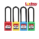 Insulation Keyed Differ Plastic Safety Padlock with 76mm Long Shackle