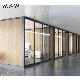 Soundproof Frameless Glass Partition Curved Office Glass Full Height Partition Wall with Transparent Glass