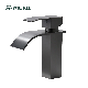  Modern RV Lavatory Vessel Bathroom Faucet Matte Black Waterfall Faucet Sink Single Handle Bathroom Sink Faucet with Single Handle