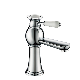 White Ceramic Handle Chrome Plated Water Basin Faucet