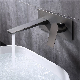  Brushed Gun Metal Finish Wall Mounted Single Handle Hot &Cold Water Brass Wash Basin Tap