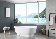 Morden Matt White&Glossy White Freestanding Seamless Acrylic Bathtub 1700mm/66.9" Long