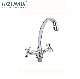  Double Handle Hot/Cold Water Kitchen Faucet Retro Kitchen Sink Faucet