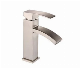 Stainless Steel Bathroom Waterfall Basin Sink Faucet Square Mixer Tap