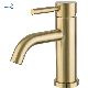  Aquacubic Bathroom Faucet Single Handle Gold Single Hole Stainless Steel Bathroom Sink Faucet Lavatory Basin Faucet with Pop up Drain