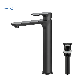  Factory Price Tall Black Modern Style Deck Mounted Brass Basin Faucet Tap Mixer