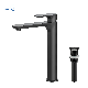 Factory Price Tall Black Modern Style Deck Mounted Brass Basin Faucet Tap Mixer