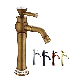  Luxury Diamond Single Handle Antique Brass Wash Basin Faucet Mixer