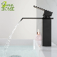  Black Matte 304 Stainless Steel Square Waterfall Hot and Cold Water Tap Faucet
