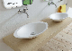 Pure Acrylic Solid Surface Bathroom Wash Basin Lavatory Sink Round Modern Stylish White Hotel