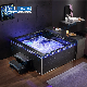 Joyee New Corner Acrylic 2 3 Person Bathroom Hydro Bubble Massage Big Whirlpool Bath Tub SPA Jacuzzy Indoor Bathtub