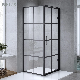  High End Black Aluminium Framed Tempered Glass Shower Enclosure with Hinges