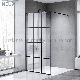 Popular Walk in Wet Room Black Aluminium Bathroom Glass Shower Door (L5505)