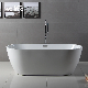 Oval Design Acrylic Free Stand Soaker Bath Glossy White Bathtub
