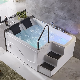 Woma New Acrylic Whirlpool Bubble Bathtub with Handrail and Steps Q431