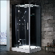 Hotaqi Black Frame Sqaure Tempered Glass Enclosed Shower Steam Sauna Room