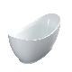 Modern Hotel Project Luxury Oval Freestanding Bath Tub Bathroom Solid Surface Acrylic One Person Soaking Bathtub manufacturer