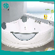 Factory Sell White Acrylic Freestanding Bath Tub Bubble Jacuzzi 2 Person Bathtub with Panel Pillow Massage