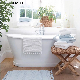 Ortonbath Oval Dual Soaking Acrylic Enameled Cast Iron Traditional Lion Feet Bathroom Tub Cheap Price Bath Tub Freestanding Bathtub with Pedestal Base