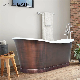 Ortonbath Rose Gold Pedestal Soaking Freestanding Cast Iron White Enameled Handmade Bathroom Tub Bathtub