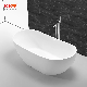  Kingkonree Classical White Wide Solid Surface Babthroom Freestanding Bathtub