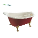 CE Sale Classical Bathroom 4 Golden Foot Slipper Bathtub Antique 67′ ′ Big Red Clawfoot Bath Tubs manufacturer