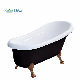 CE Finland Project European Style Classical 59 Freestanding Black Acrylic Bath Tub Double Roll Top Clawfoot Bathroom Bathtub manufacturer