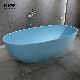 Blue Color Freestanding Bathroom Stone Resin Solid Surface Bath Tub