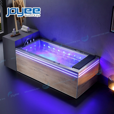 Small Bathroom LED Waterfall Acrylic Massage Corner Small Bathtub Whirlpool