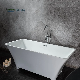  CE Bathroom Acrylic Rectangular Bath Tub 1 Person Freestanding Bathtub with Leg