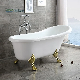 China Bath Tubs Hot High Back Golden Feet Acrylic White Clawfoot Bathtub manufacturer