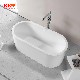  Modern Oval Solid Bathtub Freestanding Ceramics Soaking Tub