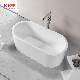 Modern Oval Solid Bathtub Freestanding Ceramics Soaking Tub