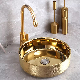 Gold Ceramic Gold Color Wash Art Basin Bathroom Wash Sink Golden Color New Model Wash Basin