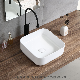  Hotel Use Ceramic Square Shape Basin Washroom White Porcelain Sinks Above Counter White Basin for Sale Sanitary Ware Wash Basin