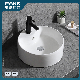 Chaozhou Sanitary Ware Factory Direct Sale Ceramic Art Basin Ceramic Wash Sink Table Top Basin with Overflew Hole and Faucet Hole