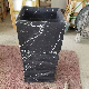 Black Marble Color Unique Design Floor Standing Bathroom Basin Sink Natural Stone Hand Washing Basin Freestanding Washbasin manufacturer