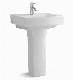 Solid Surface Easy Cleaning Ceramics Hand Face Wash Basin with Pedestal