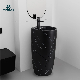Sample Customization Artistic Ceramic Marble Unique Pedestal Sinks Free Standing Wash Basin manufacturer