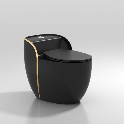 Chaozhou Factory Black Gold Ceramic Sanitary Wares Bathroom Toilet Best Flushing Toilet