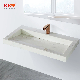  Sanitary Ware Bathroom Solid Surface White Marble Stone Washing Basin Sink