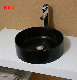  Artificial Stone Sanitary Ware Bathroom Black Round Wash Basin Sink